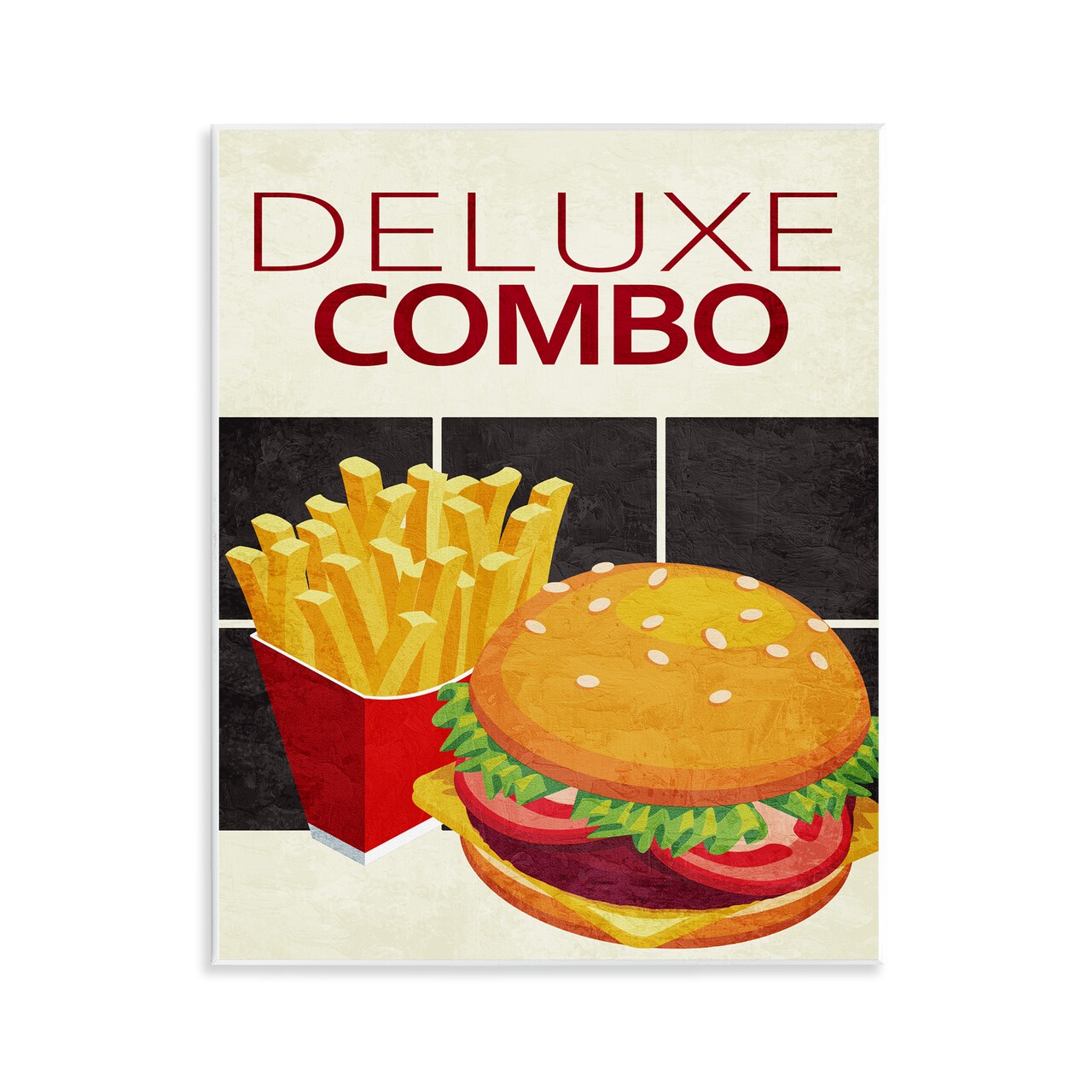 Stupell Industries Deluxe Combo Fast Food Wall Plaque Design by Kim Allen